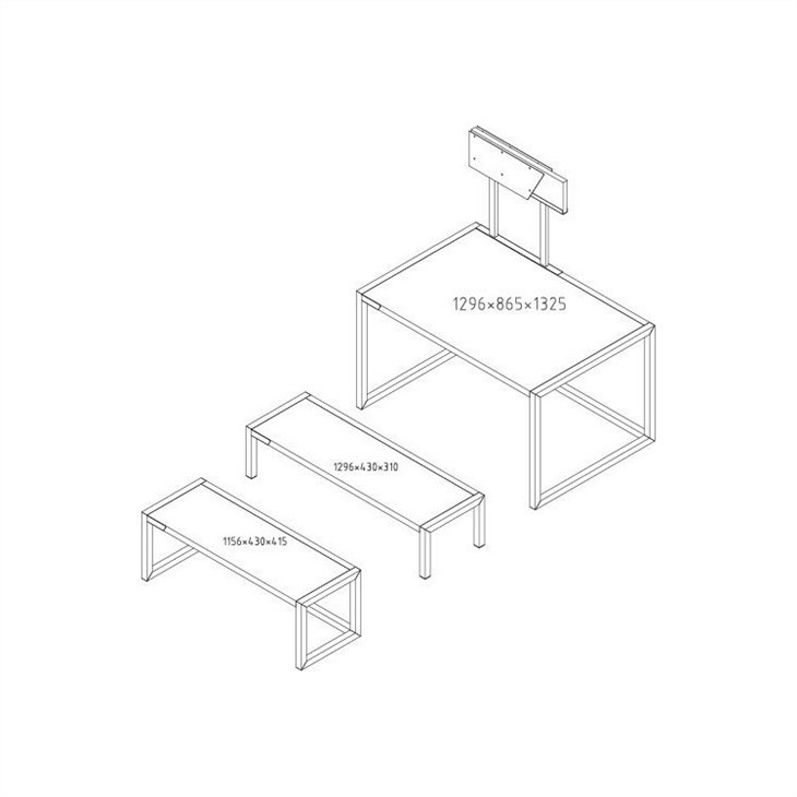nest of 3 wooden tables